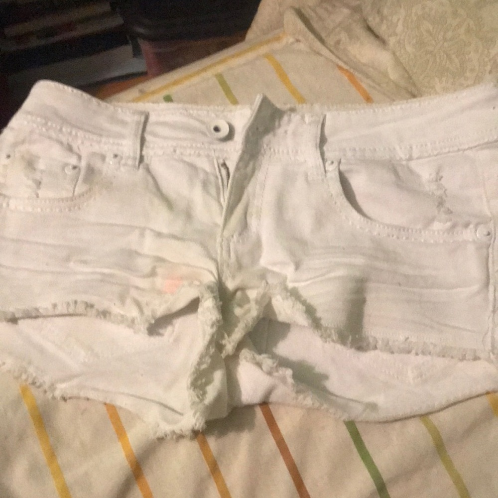 White jean shorts